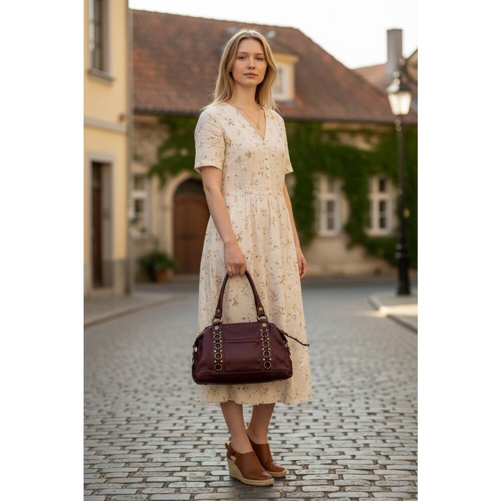 Scarlett Blake Slouchy Hobo Bag Wine leather Brass Hardware Soft & LOVELY!! Zips